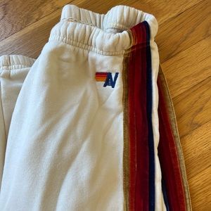 Aviator nation white/ cream sweatpants